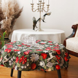 Tablecloth SPRUCE allover, round