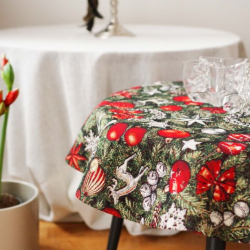 Tablecloth SPRUCE allover, round