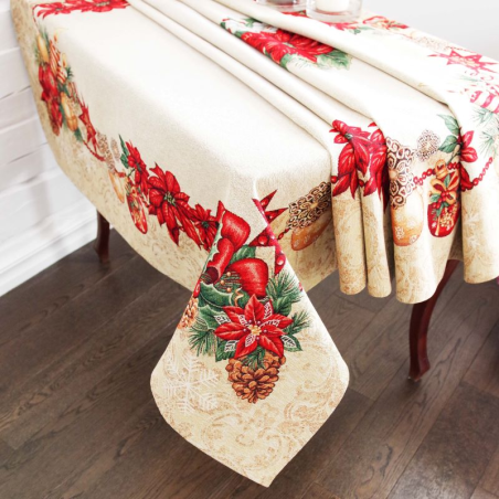 Christmas tablecloth GOLD, large