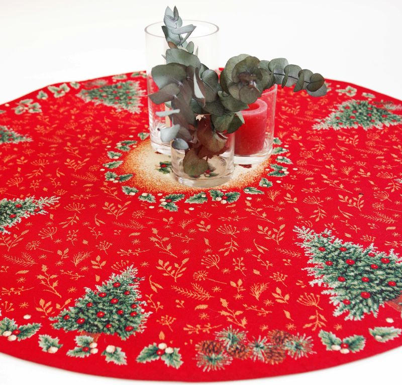 Christmas tablecloth PINETREE, round