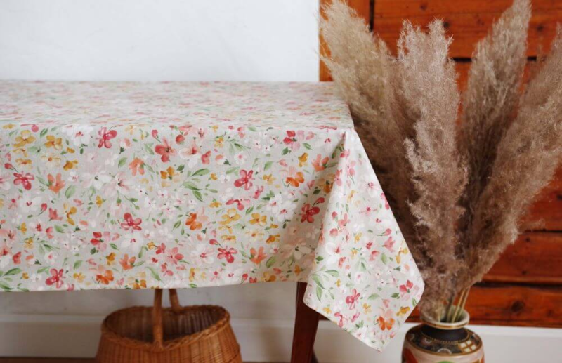 Tablecloth BORD v.12, terracotta, rectangular, with Teflon treatment
