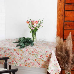 Tablecloth BORD v.12, terracotta, square, with Teflon treatment