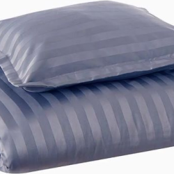 Bed linen HOTEL CLASSIC, 200x210cm, striped satin, dark gray