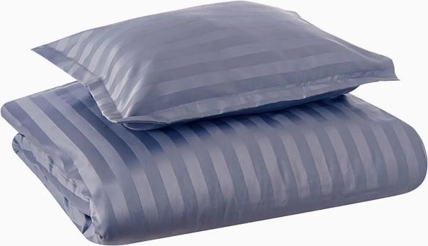 Bed linen HOTEL CLASSIC, 200x210cm, striped satin, dark gray