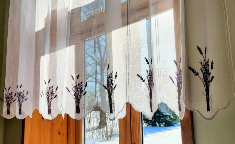 Sheer curtain lavender 45cm