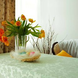 Tablecloth DORA , round, with Teflon treatment, various colours