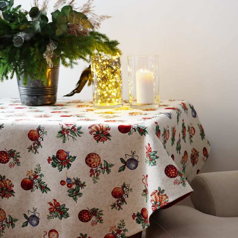 Christmas tablecloth CAMPBELL, round