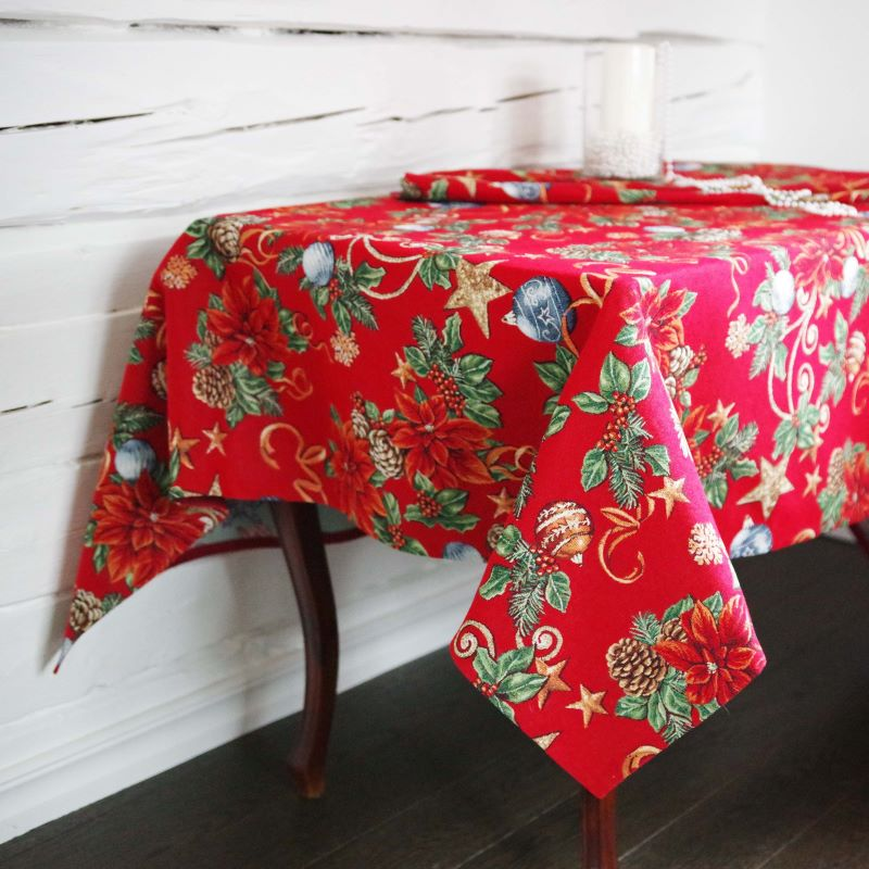 Christmas tablecloth CRACKERS, rectangular