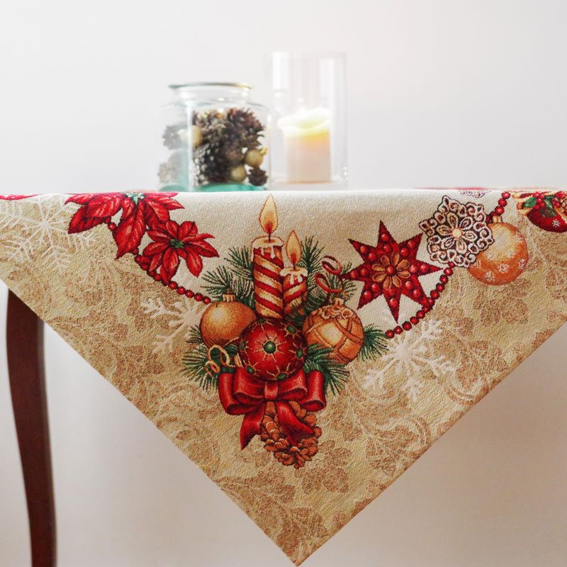 Christmas tablecloth GOLD 100x100cm
