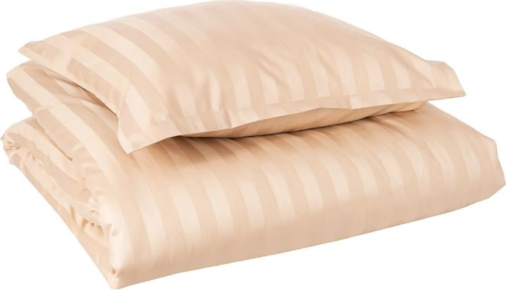 Bed linen HOTEL CLASSIC, 150x210cm, striped satin, beige