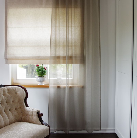 Sheer curtain MENTA v.05, beige-grey