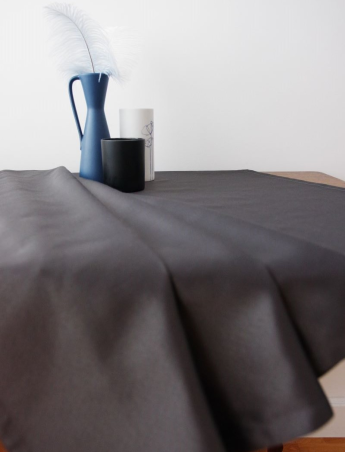 Tablecloth RASO v.44, dark grey, round