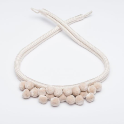 Curtain belt POM-POM, v04, pearl white