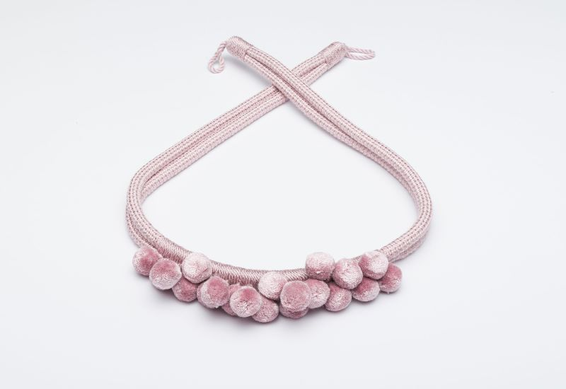 Curtain tieback POM-POM, v.11, dusty pink