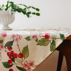 Tablecloth JERTE, cherries, with Teflon treatment