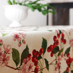 Tablecloth JERTE, cherries, with Teflon treatment
