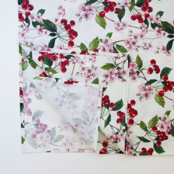Tablecloth JERTE, cherries, with Teflon treatment
