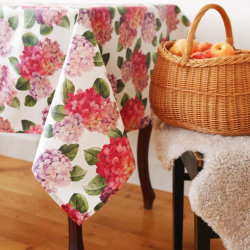 Tablecloth HORTENSIA, pink, with Teflon treatment