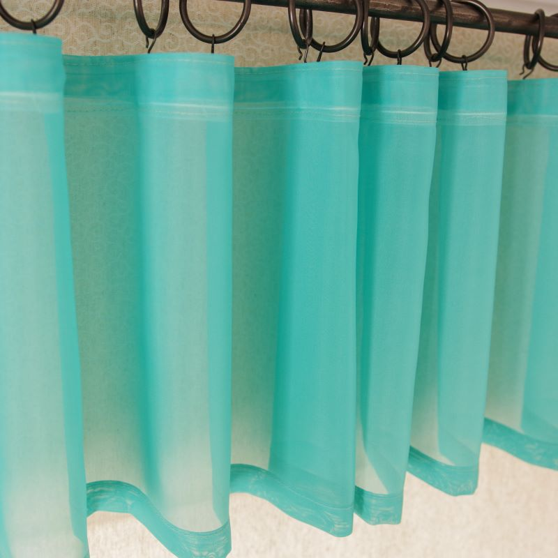 Upper curtain LAURA 11101 v.22, turquoise blue, READY CURTAIN
