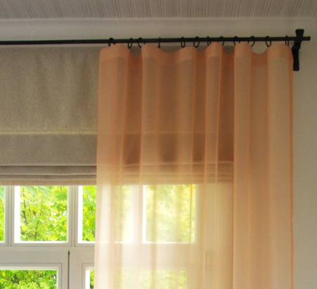 Upper curtain LAURA 11101 v.11, peach, READY CURTAIN