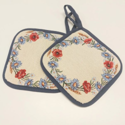 Pot holders SUVI, with pocket, blue