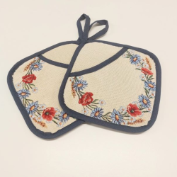 Pot holders SUVI, with pocket, blue