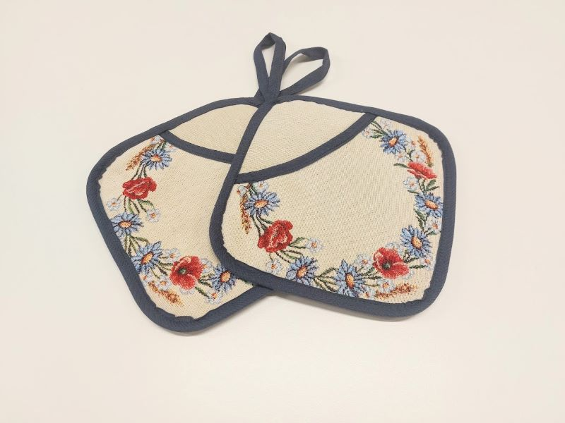 Pot holders SUVI, with pocket, blue