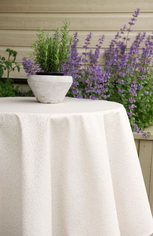 Tablecloth GAR v.33, light beige, round, with Teflon treatment