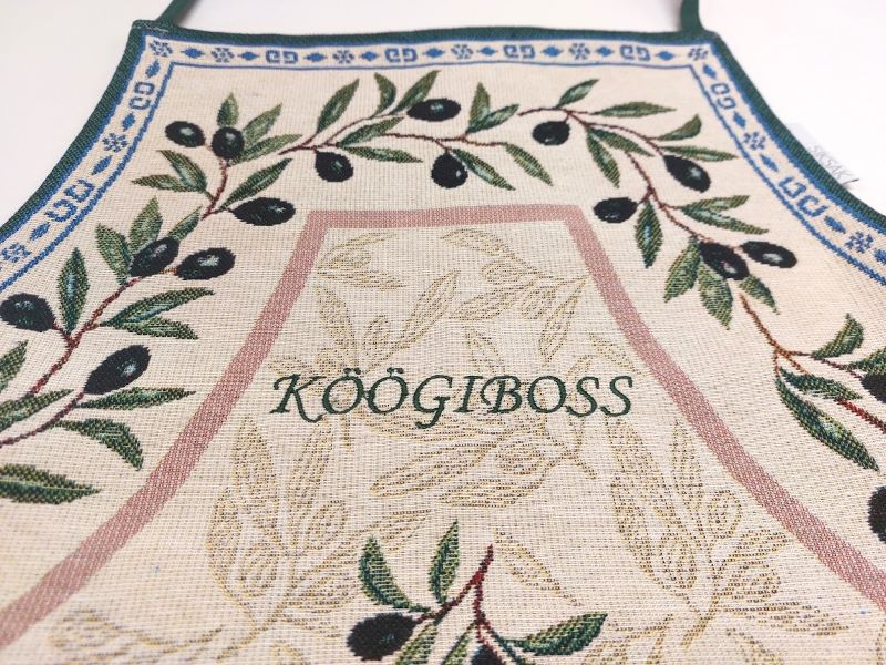 Apron BAENA-oliivid, with embroidery KÖÖGIBOSS