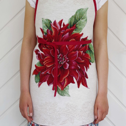 Apron flower with custom embroidery