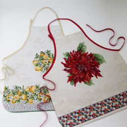 Apron flower with custom embroidery