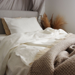 Bed linen MEZ 150x200cm, white, 50% linen