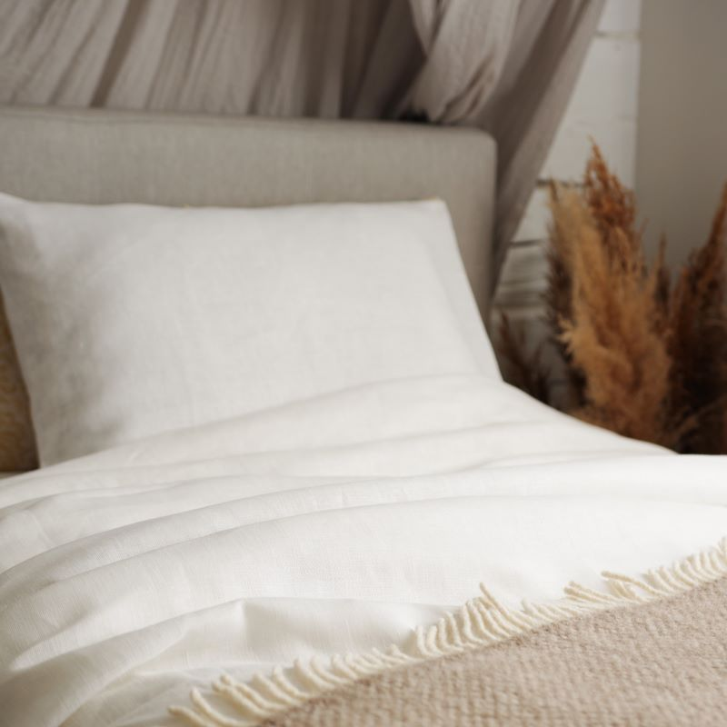 Bed linen LINANE 150x200cm, white, 100% linen